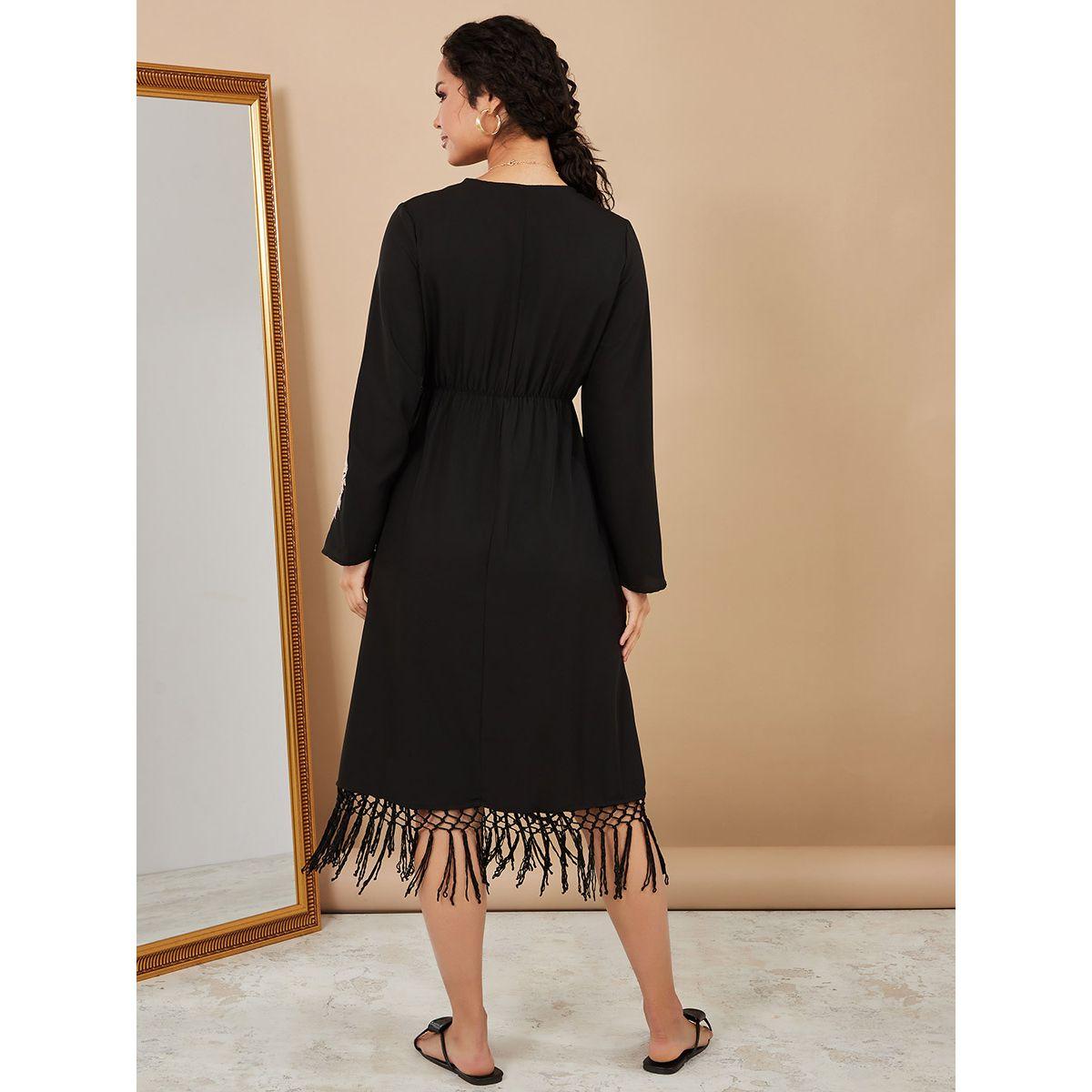 فستان كاجوال مزين بشراشيب من ستايلي-women-clothing-dresses-image-4