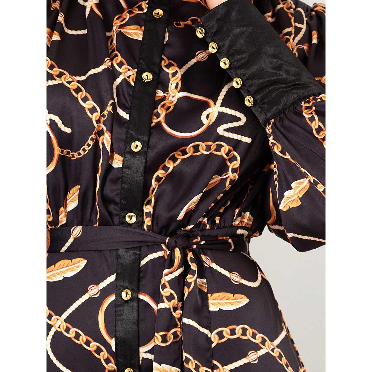 Styli Long Sleeves High Neck Chain Print A-Line Maxi Dress-women-clothing-dresses-image-3