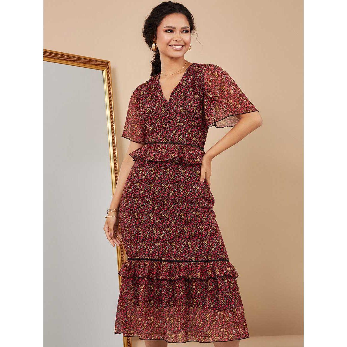 فستان ميدي مطبع بزهور-women-clothing-dresses-image-2