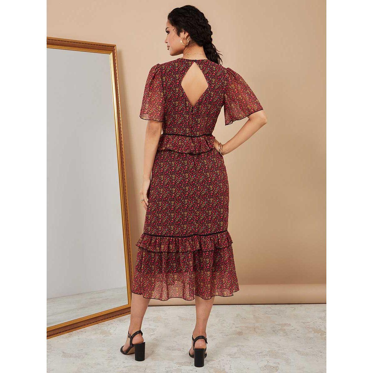 فستان ميدي مطبع بزهور-women-clothing-dresses-image-4