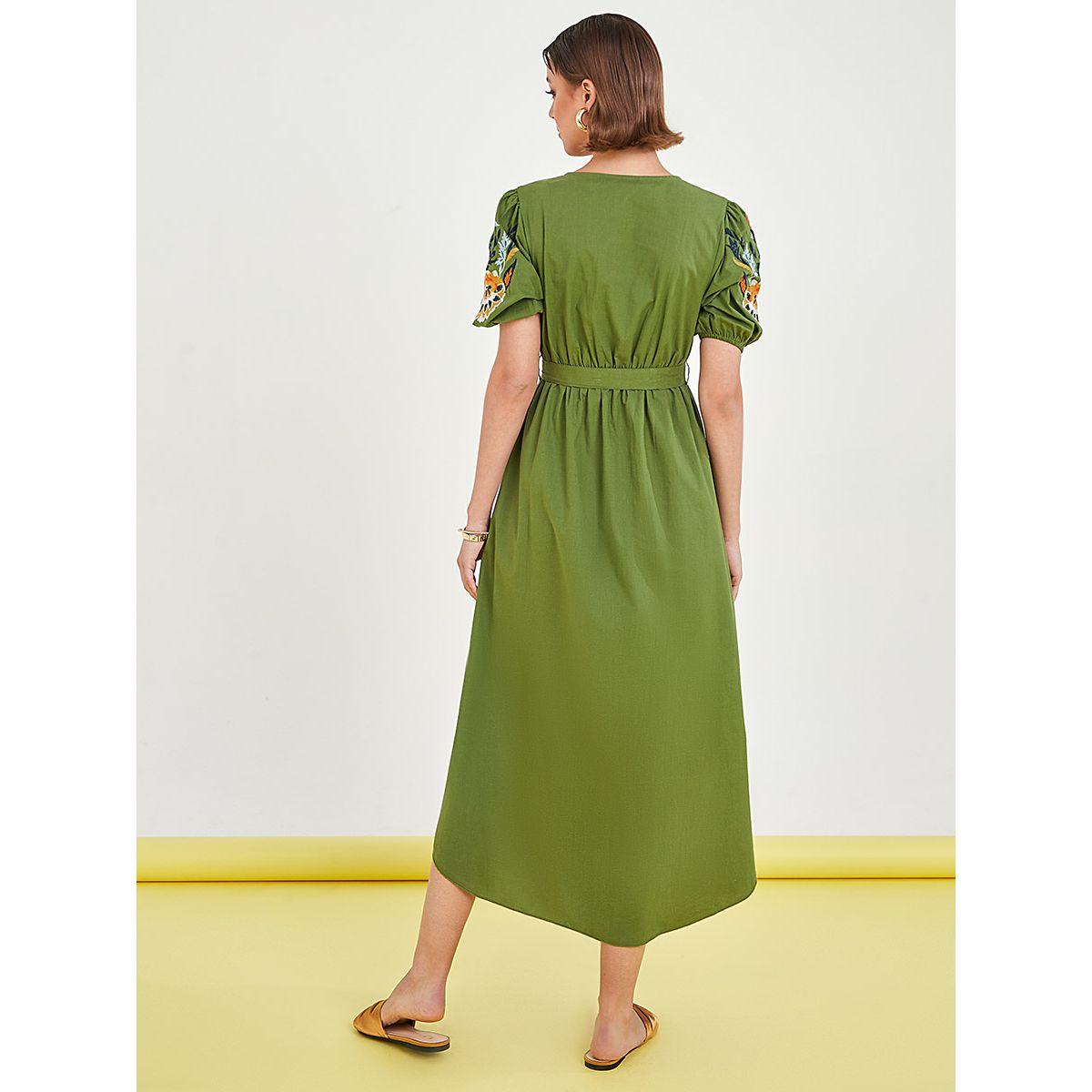 فستان ميدي بنمط لف من ستايلي-women-clothing-dresses-image-4