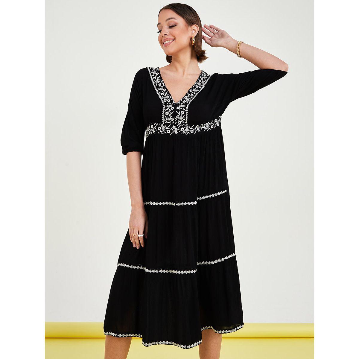 فستان ميدي مزين بتطريز-women-clothing-dresses-image-2