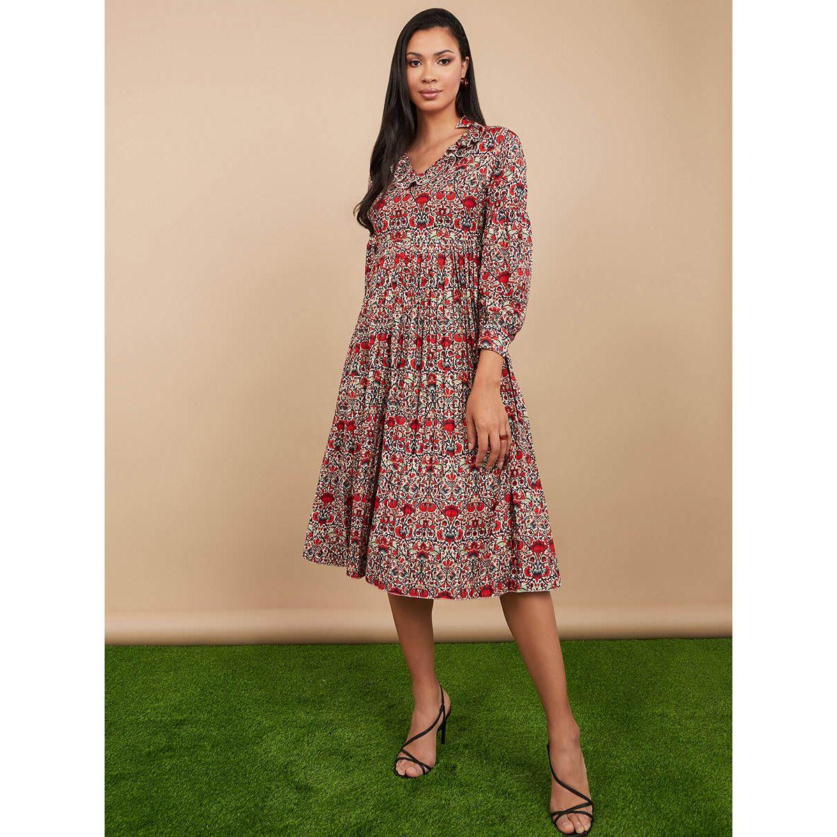 فستان ميدي مطبع بزهور من ستايلي-women-clothing-dresses-image-1