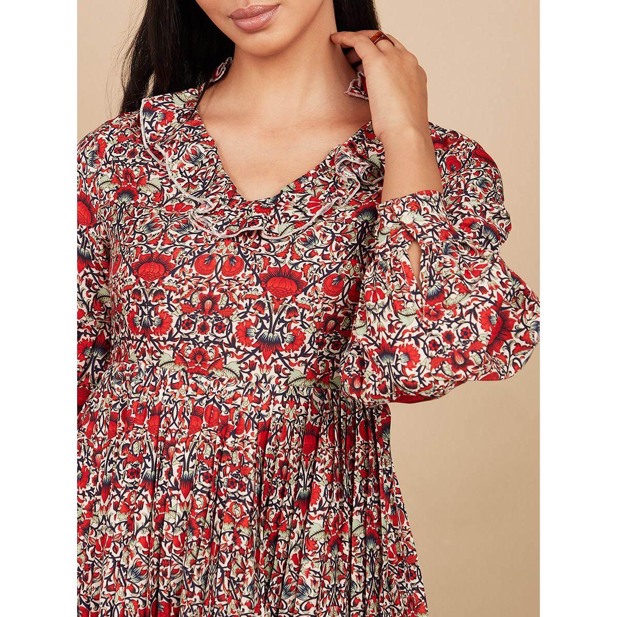 Styli Long Sleeves Floral Print A-Line Midi Dress-women-clothing-dresses-image-3