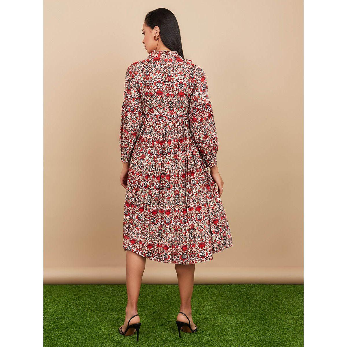 Styli Long Sleeves Floral Print A-Line Midi Dress-women-clothing-dresses-image-4