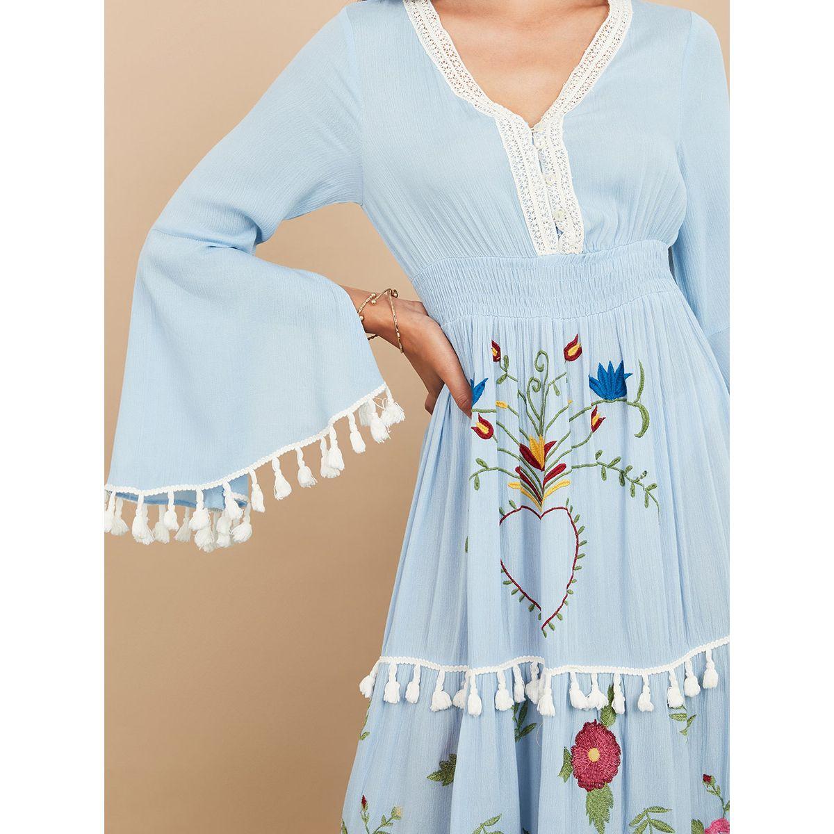 فستان طويل مزين بشراشيب من ستايلي-women-clothing-dresses-image-3