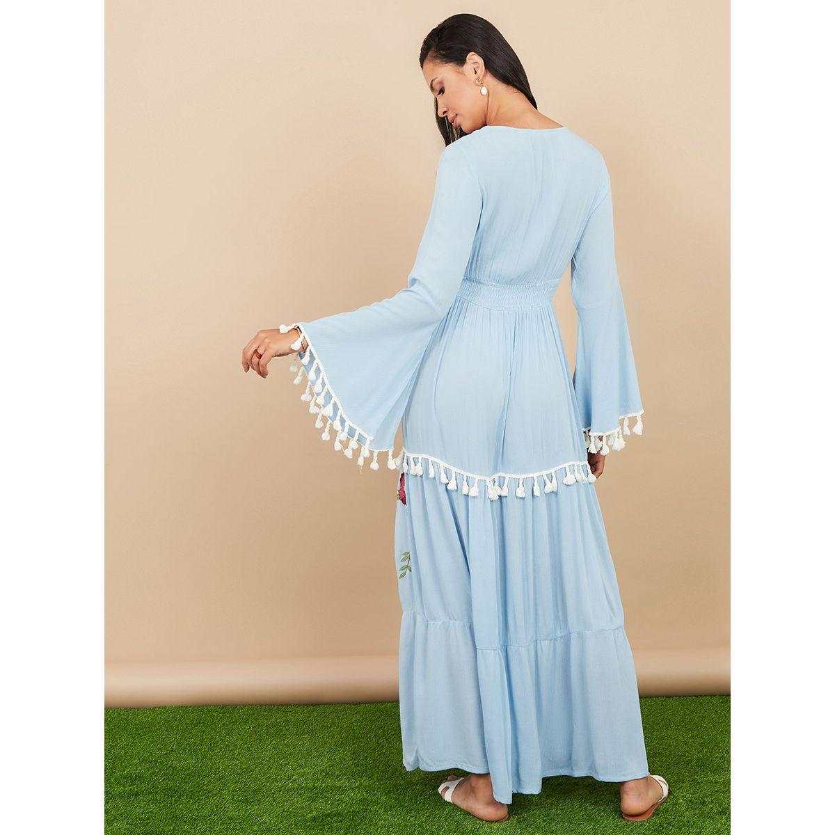 فستان طويل مزين بشراشيب من ستايلي-women-clothing-dresses-image-4