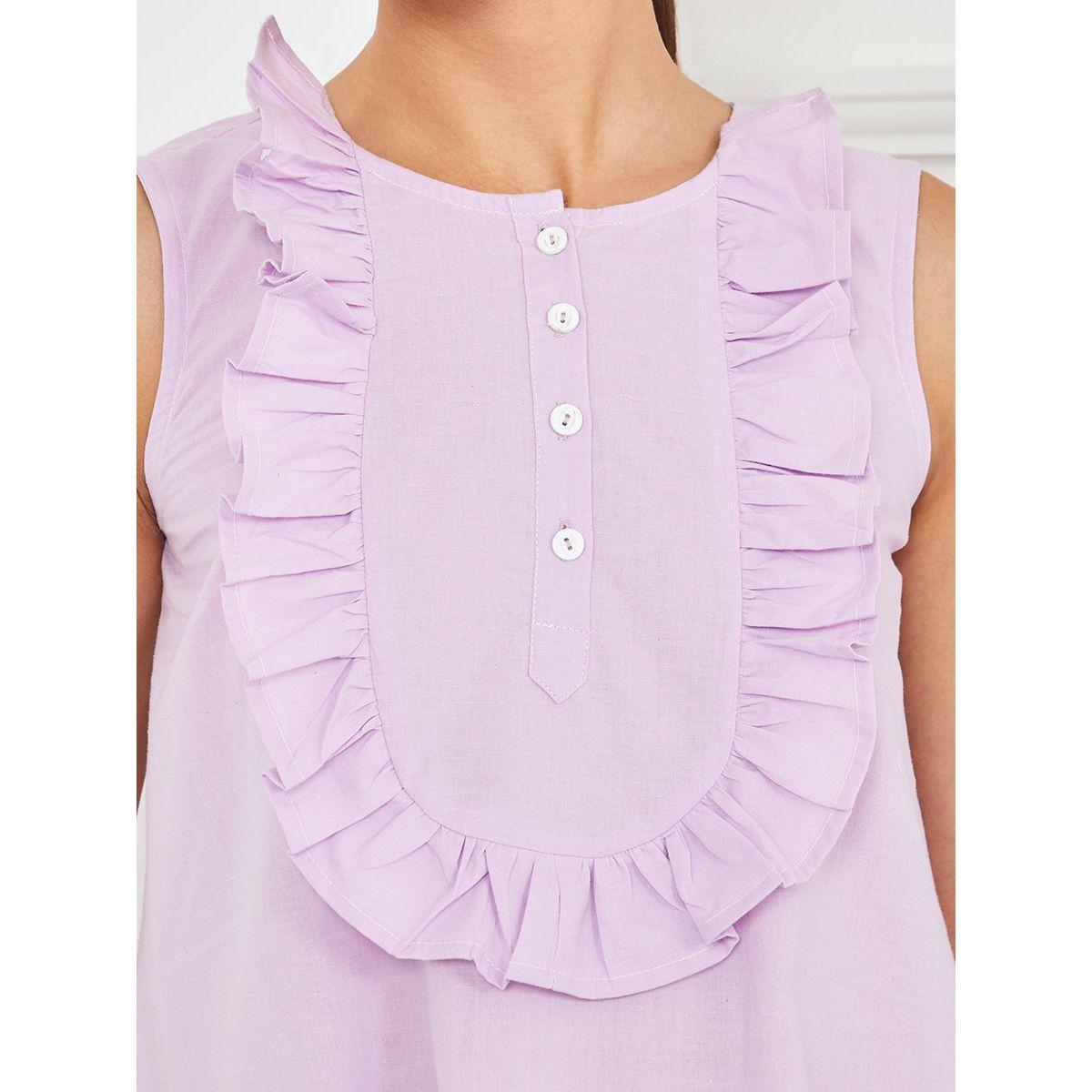Styli Sleeveless Ruffled Bib Detail A-Line Midi Dress-women-clothing-dresses-image-3