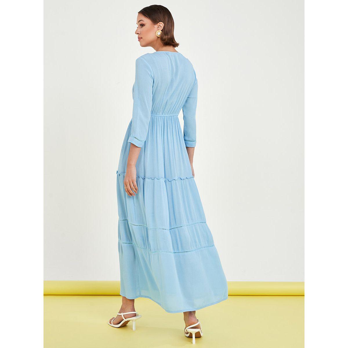 فستان طويل بكسرات واربطة من ستايلي-women-clothing-dresses-image-4