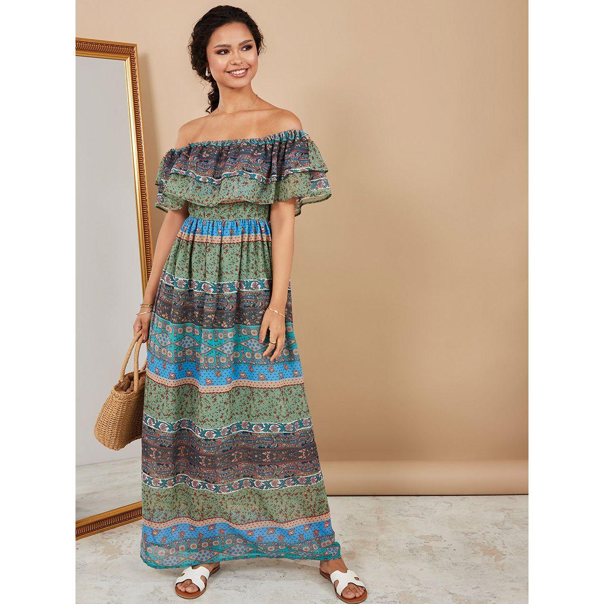 فستان طويل مطبع بزهور-women-clothing-dresses-image-1