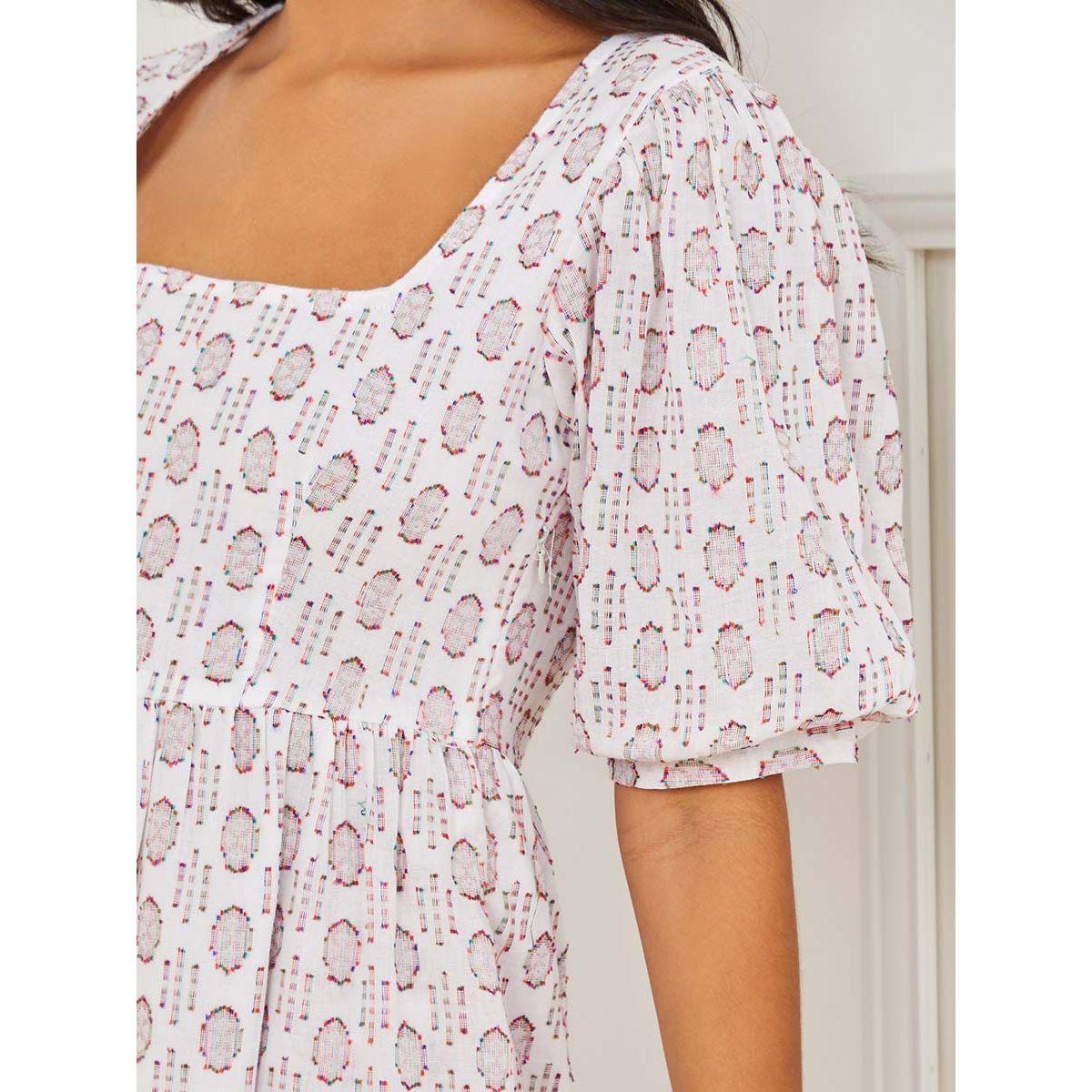 فستان ميدي باكمام قصيرة منفوشة من ريد تايب-women-clothing-dresses-image-3