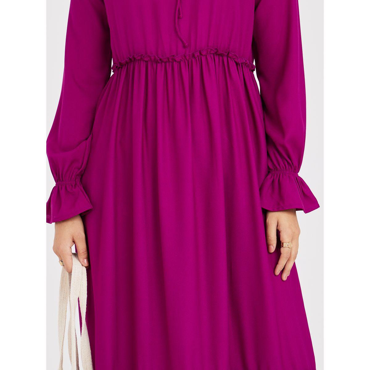 فستان طويل باكمام طويلة فلوت-women-clothing-dresses-image-3