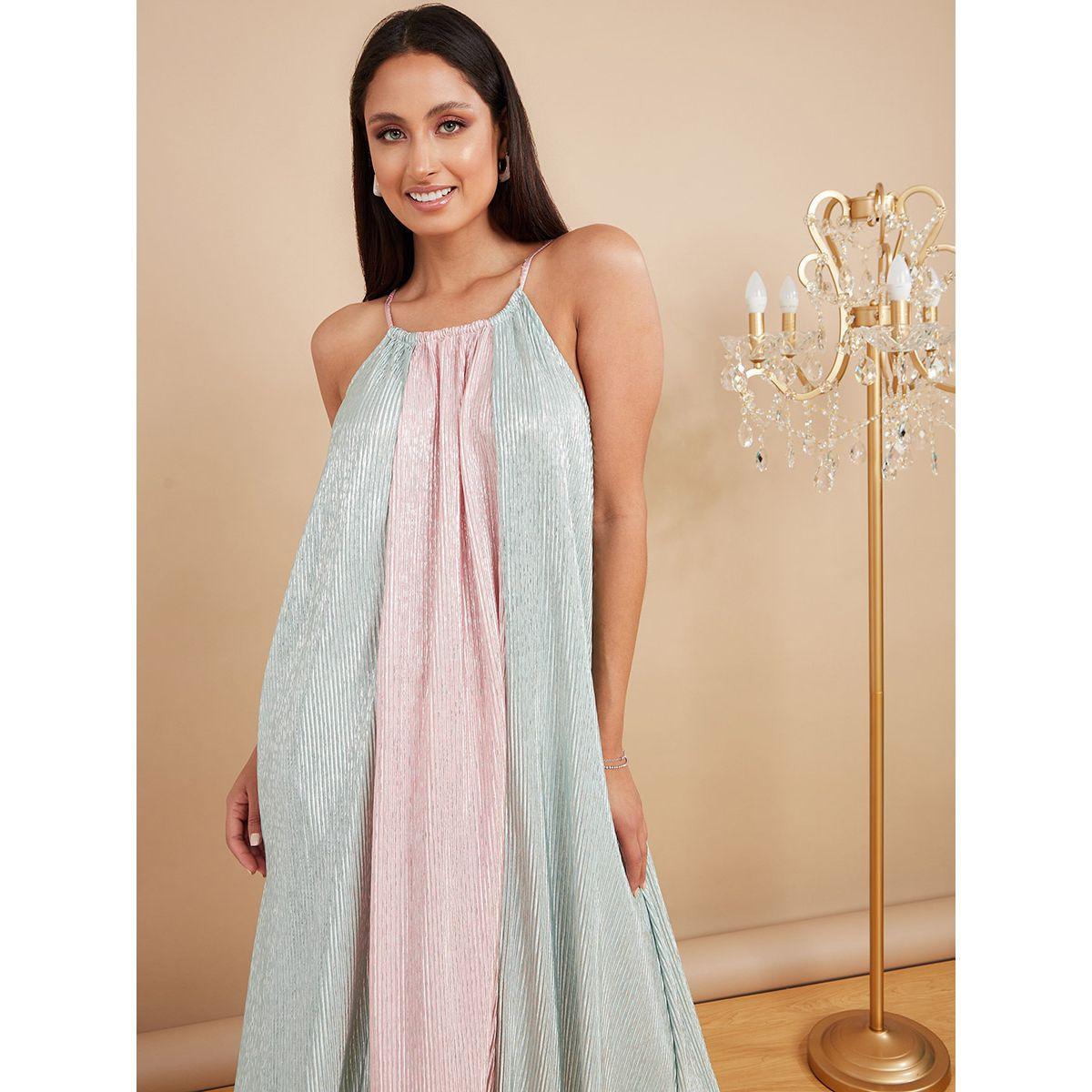 فستان طويل بنمط كتل الالوان من ستايلي-women-clothing-dresses-image-2