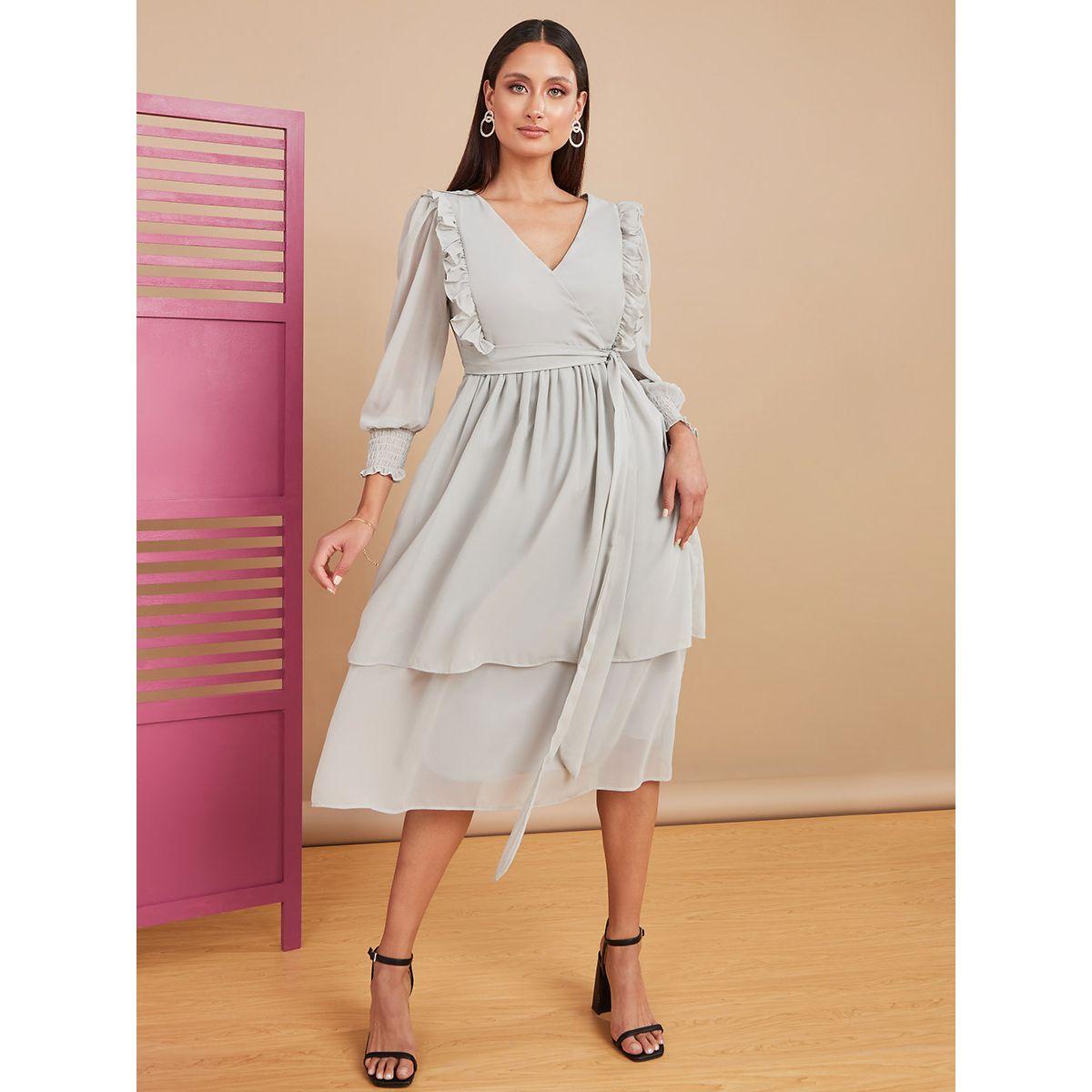 فستان ميدي بنمط لف من ستايلي-women-clothing-dresses-image-2