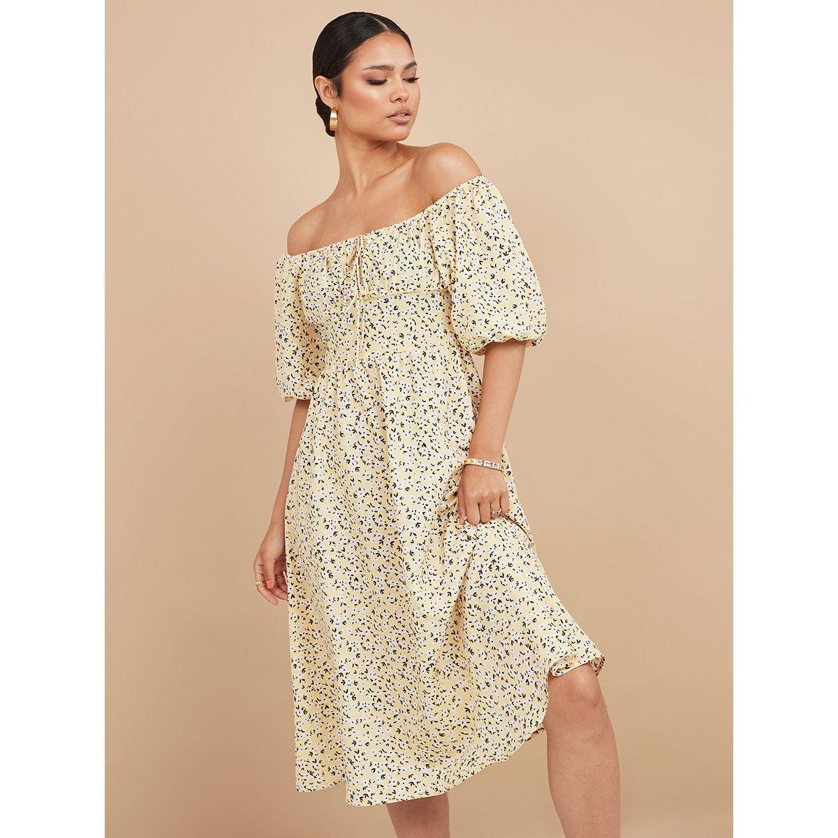فستان ميدي مطبع بزهور من ريد تايب-women-clothing-dresses-image-1