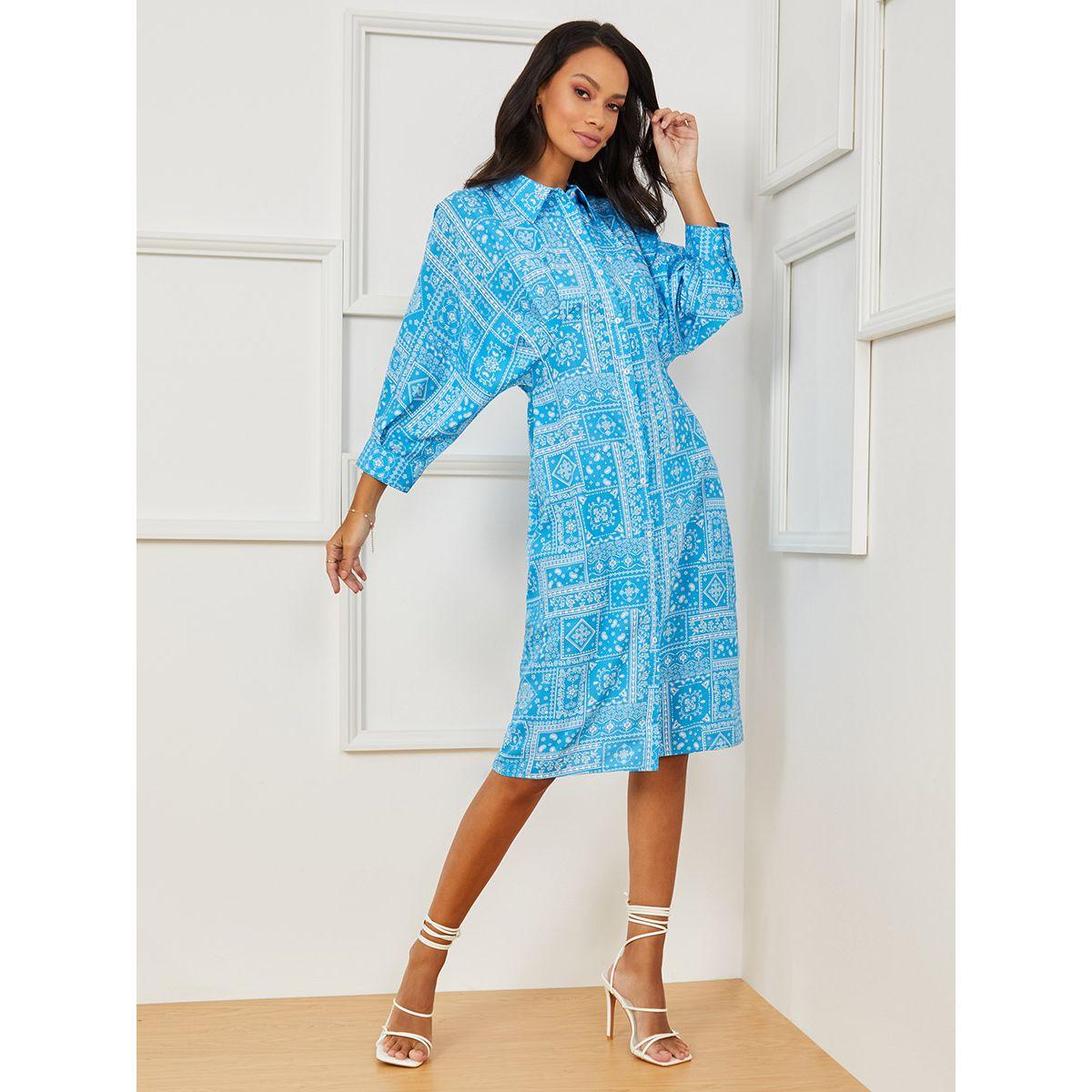 فستان ميدي مطبع بطبعة وشاح من ريد تايب-women-clothing-dresses-image-2