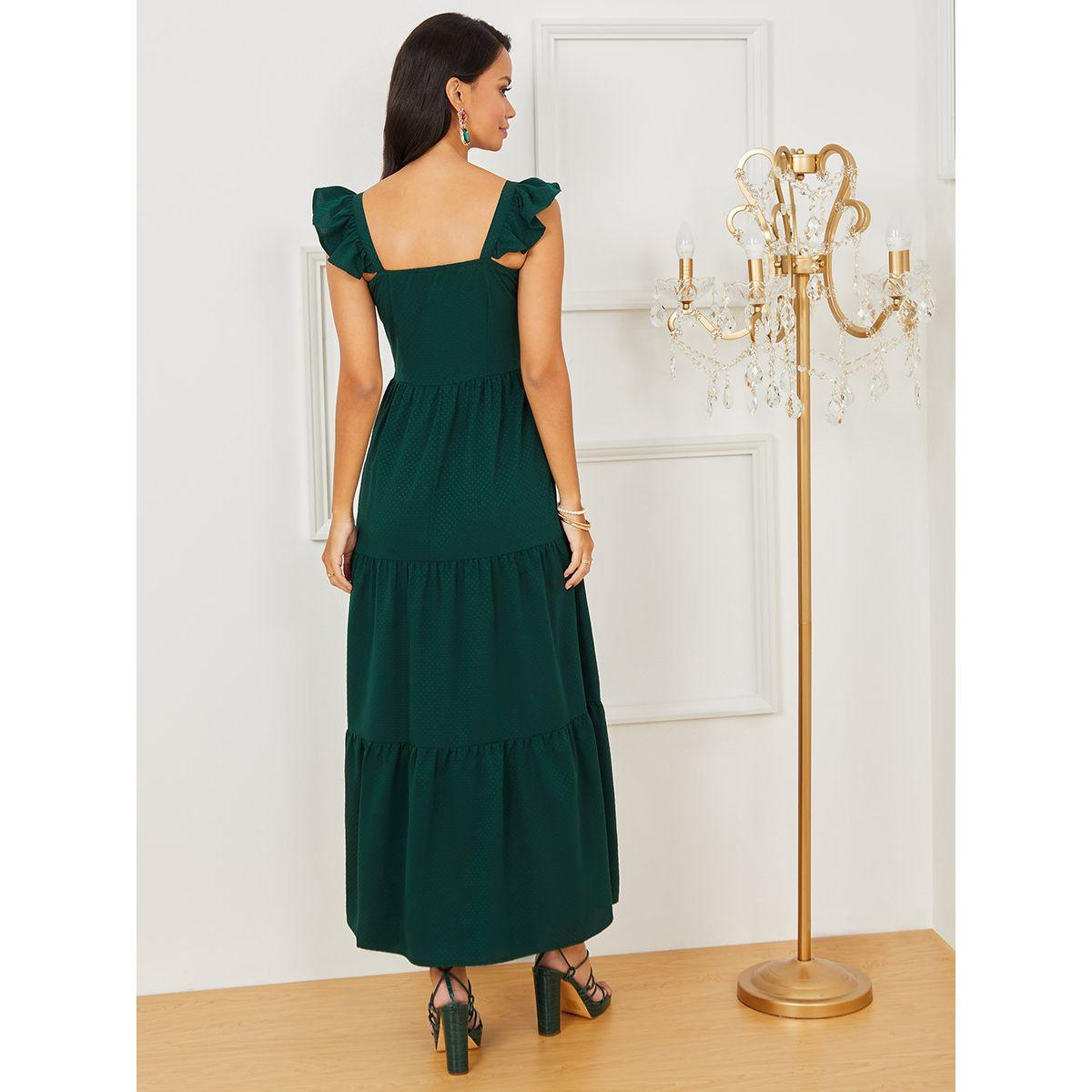 Styli Cap Ruffle Sleeves Spots Tiered Maxi Dress-women-clothing-dresses-image-4