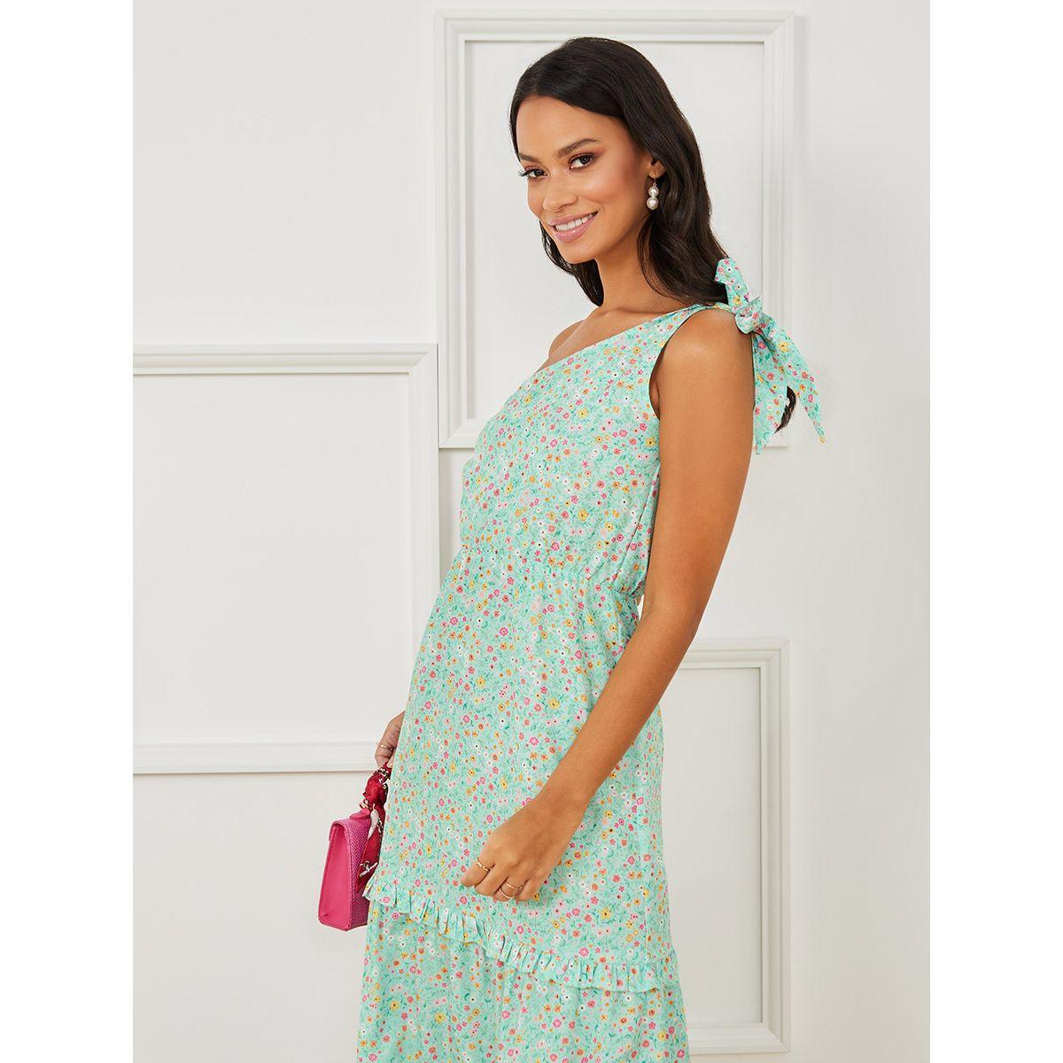 Styli One Side Shoulder Floral Print A-Line Maxi Dress-women-clothing-dresses-image-2