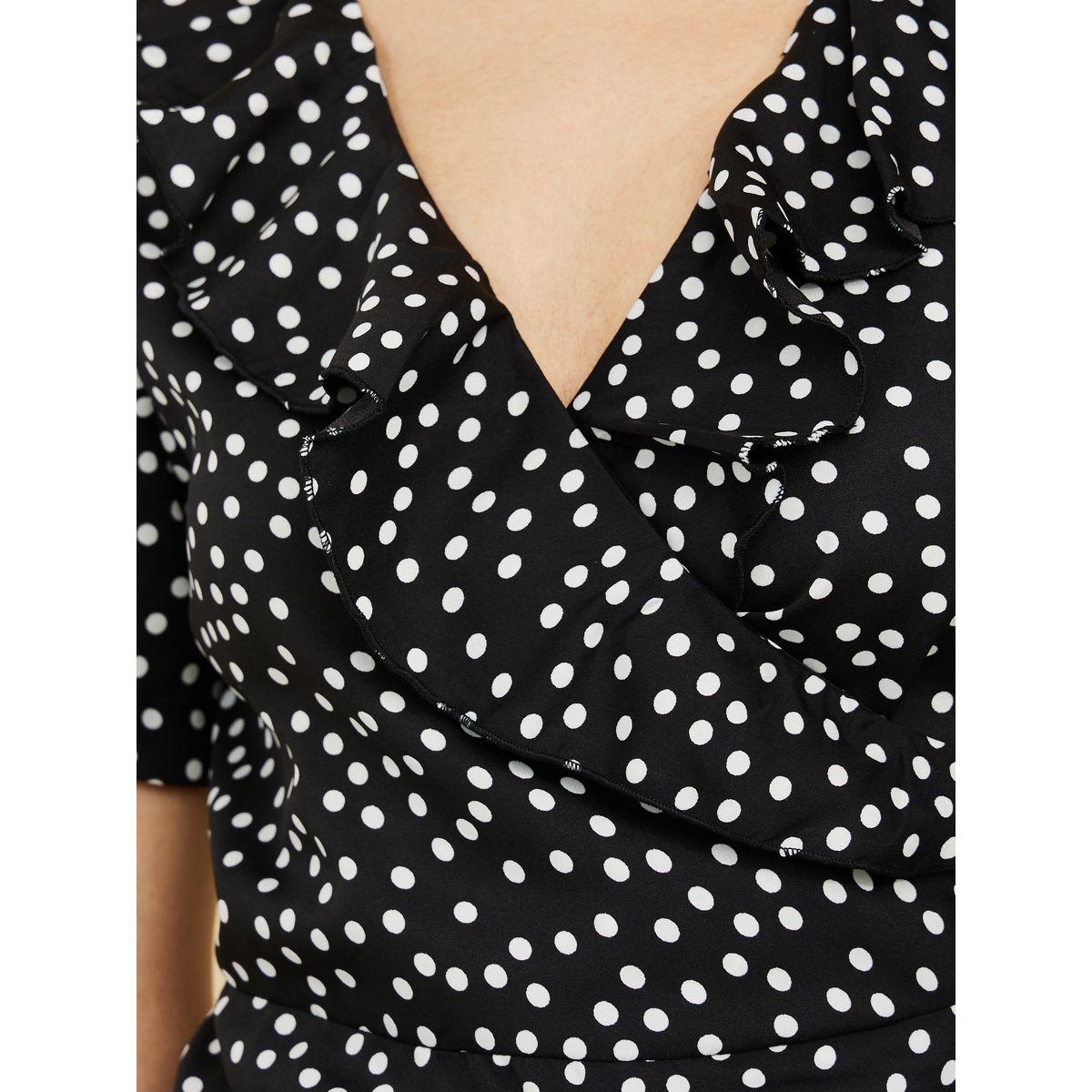 Styli Short Sleeves Polka Dot Print Wrap Mini Dress-women-clothing-dresses-image-3