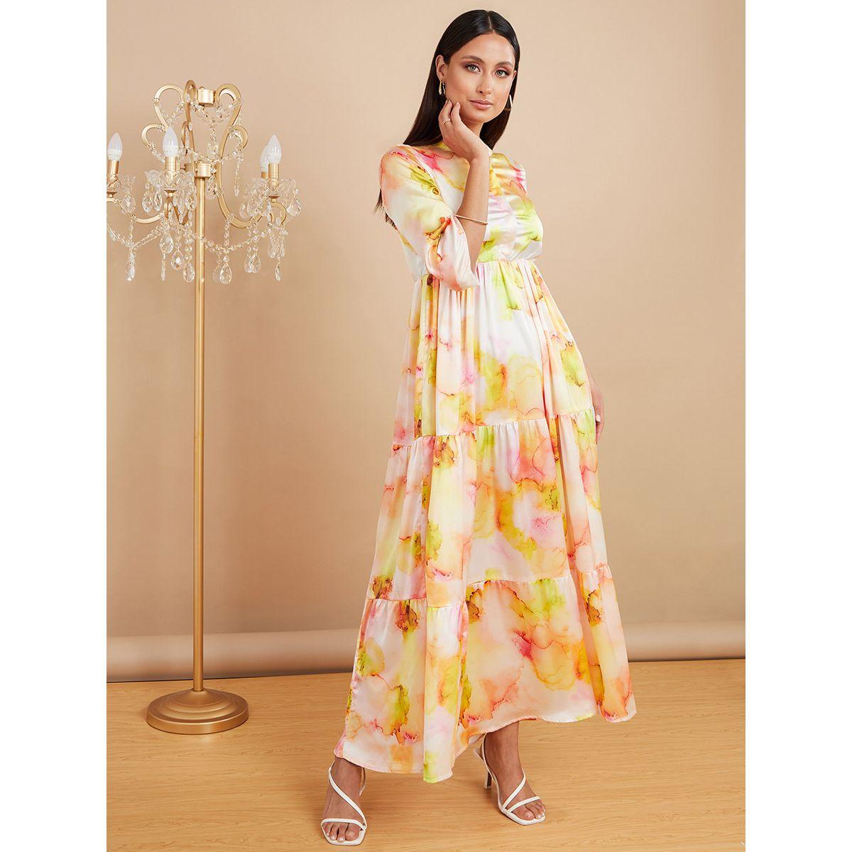 فستان طويل مطبع بالوان مصبوغة من ستايلي-women-clothing-dresses-image-1