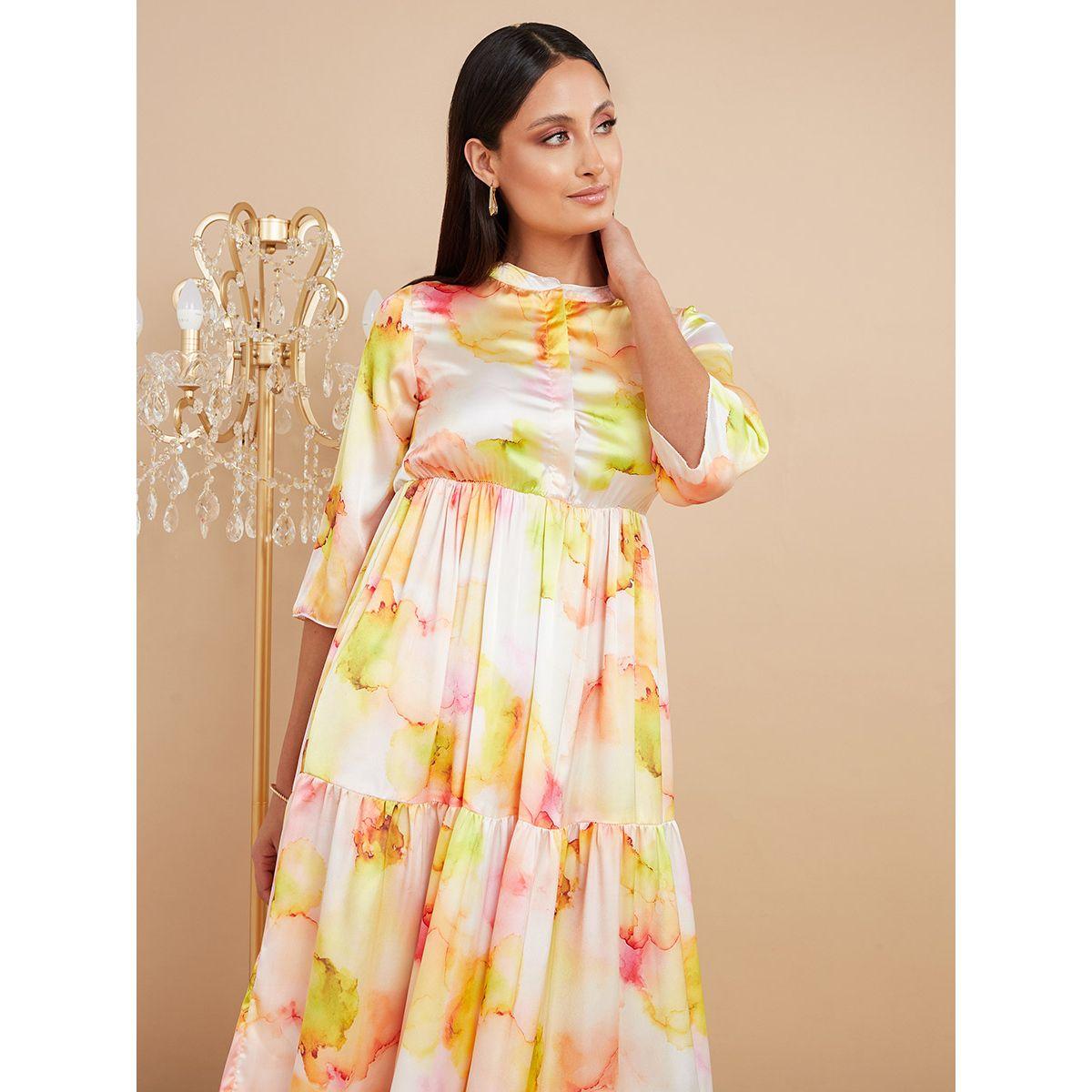 فستان طويل مطبع بالوان مصبوغة من ستايلي-women-clothing-dresses-image-2