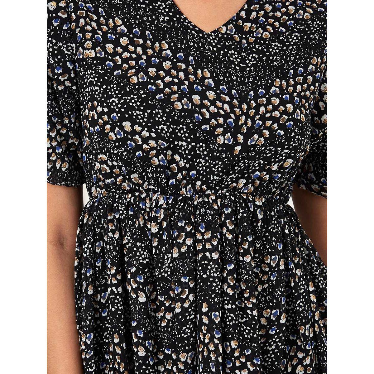 فستان ميدي باكمام قصيرة من ستايلي-women-clothing-dresses-image-3