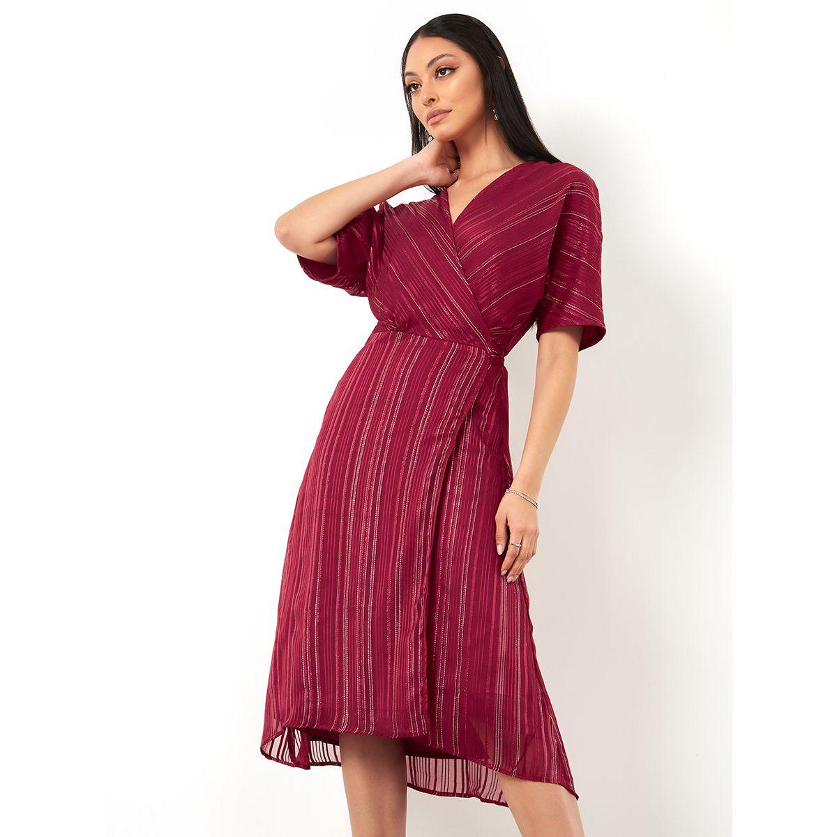 فستان ميدي باكمام قصيرة من ستايلي-women-clothing-dresses-image-1