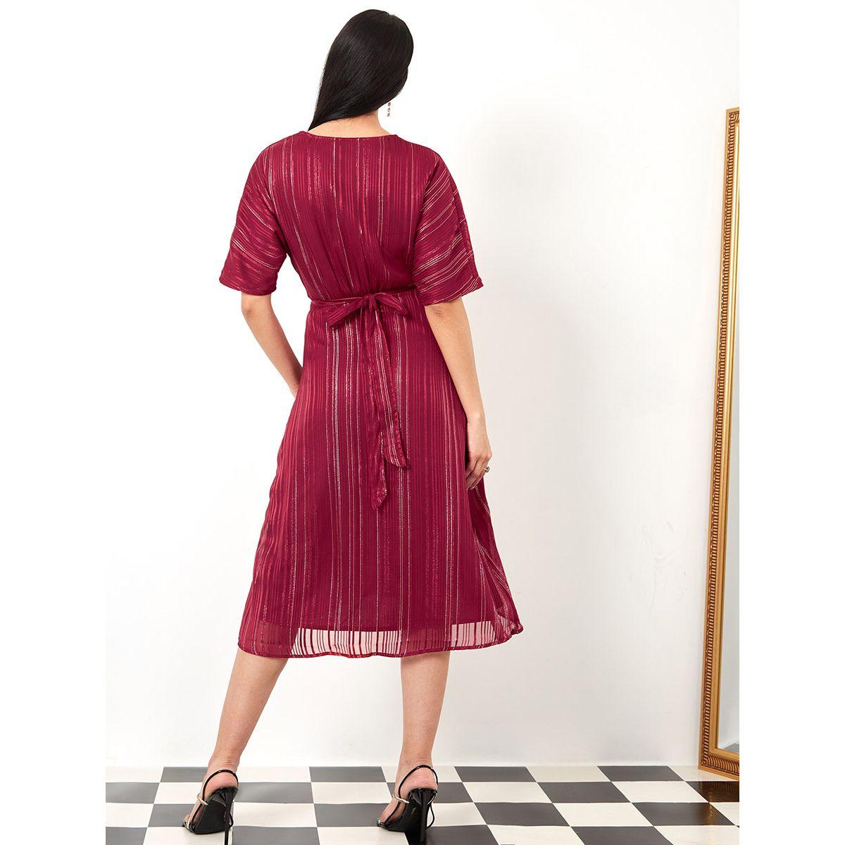 فستان ميدي باكمام قصيرة من ستايلي-women-clothing-dresses-image-4