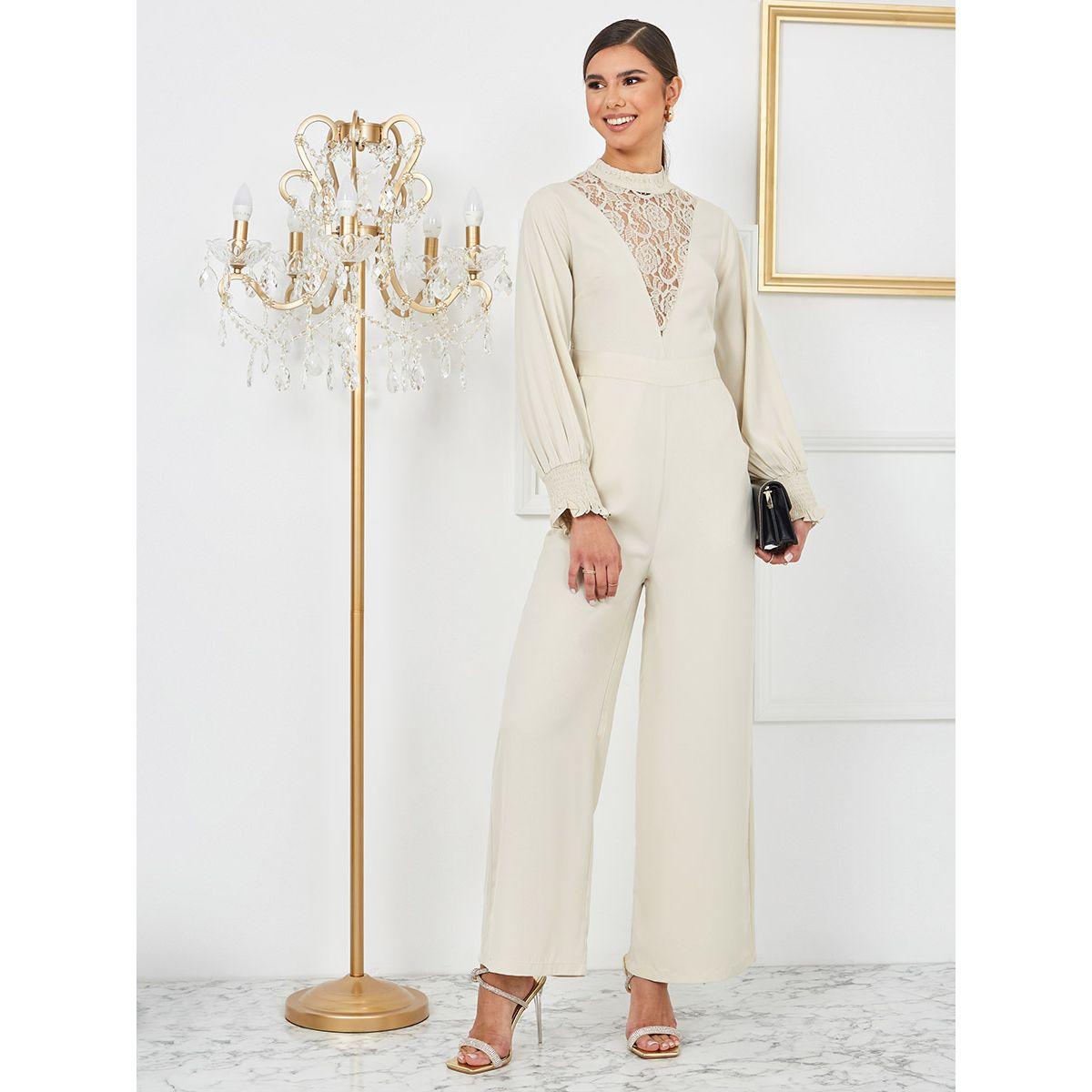 Styli Long Sleeves Lace Insert Wide Leg Jumpsuit-women-clothing-jumpsuits-image-1