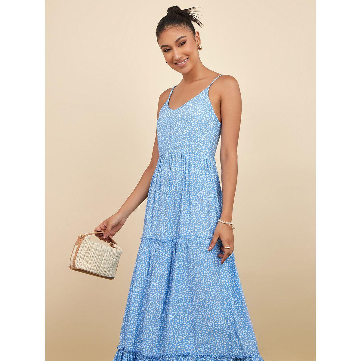 Styli Strappy Ditsy Print Tiered Maxi Dress-women-clothing-dresses-image-2