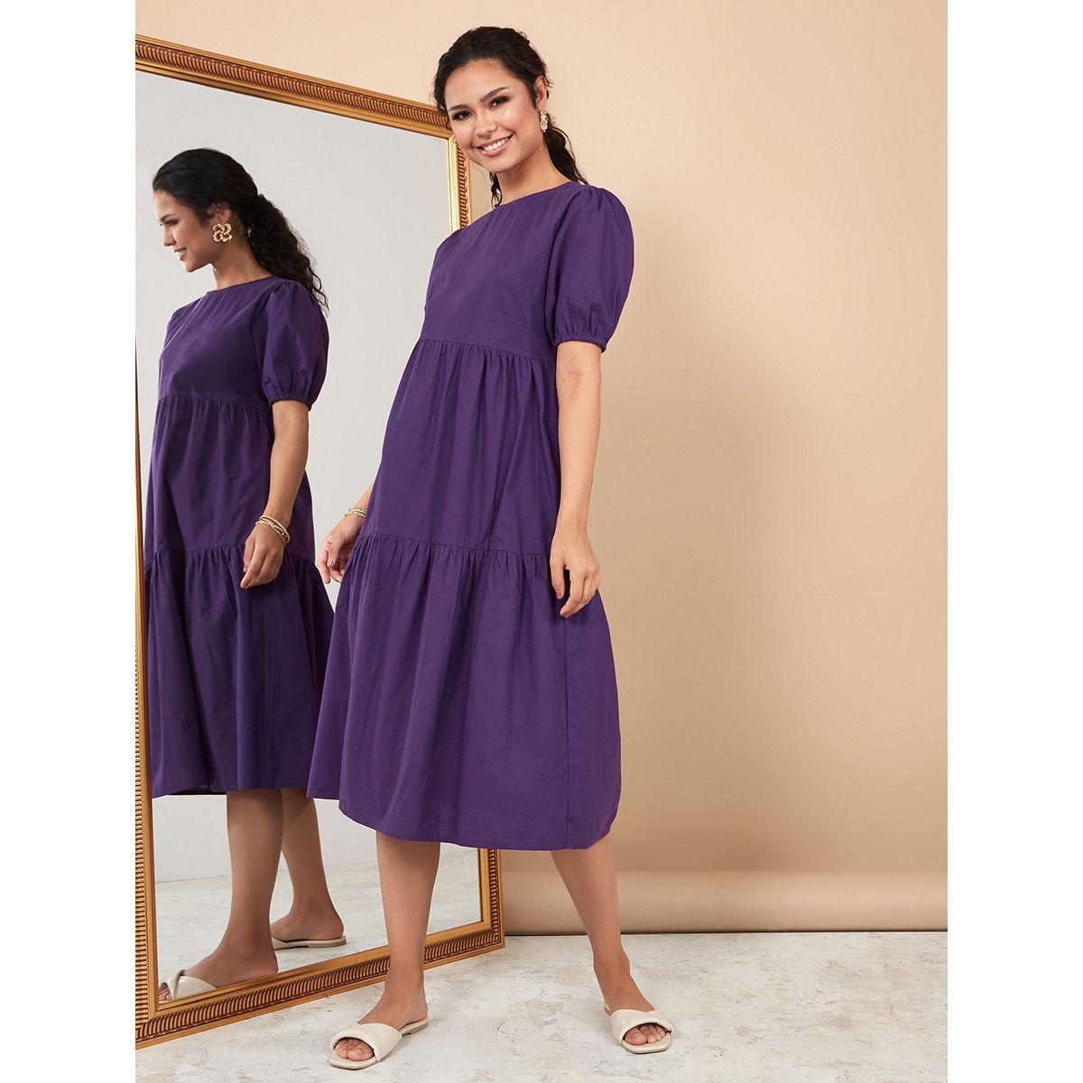 فستان ميدي باكمام قصيرة من ستايلي-women-clothing-dresses-image-1