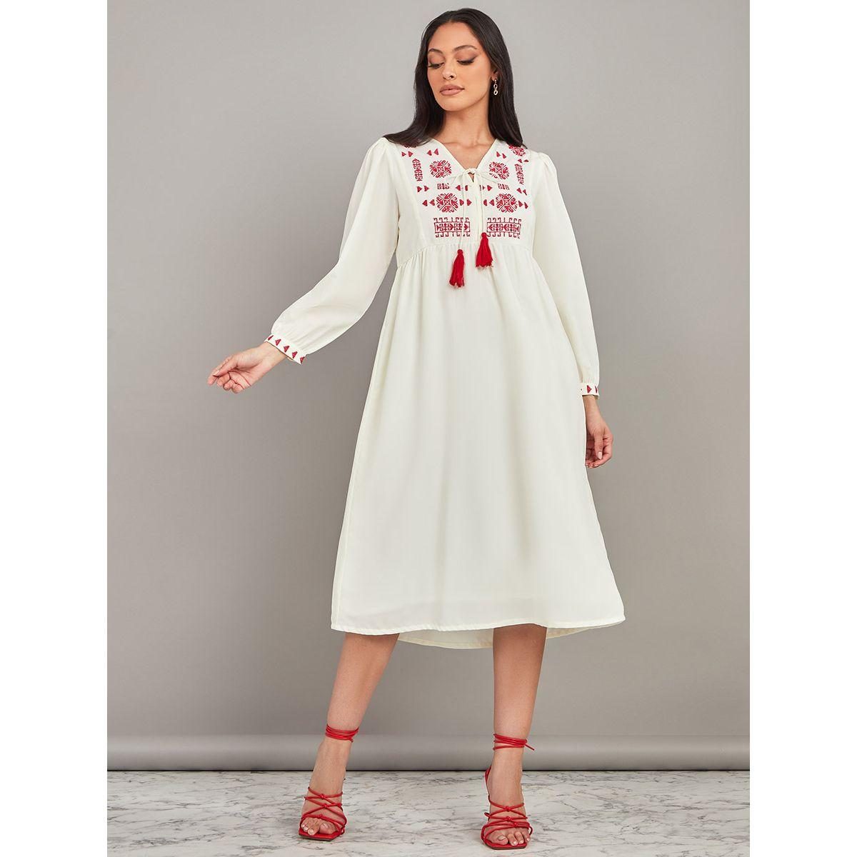 فستان ميدي باكمام طويلة من ستايلي-women-clothing-dresses-image-1