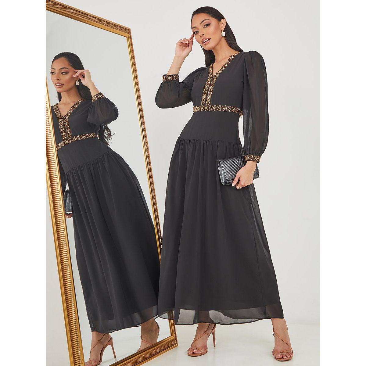 فستان طويل باكمام طويلة من ستايلي-women-clothing-dresses-image-1