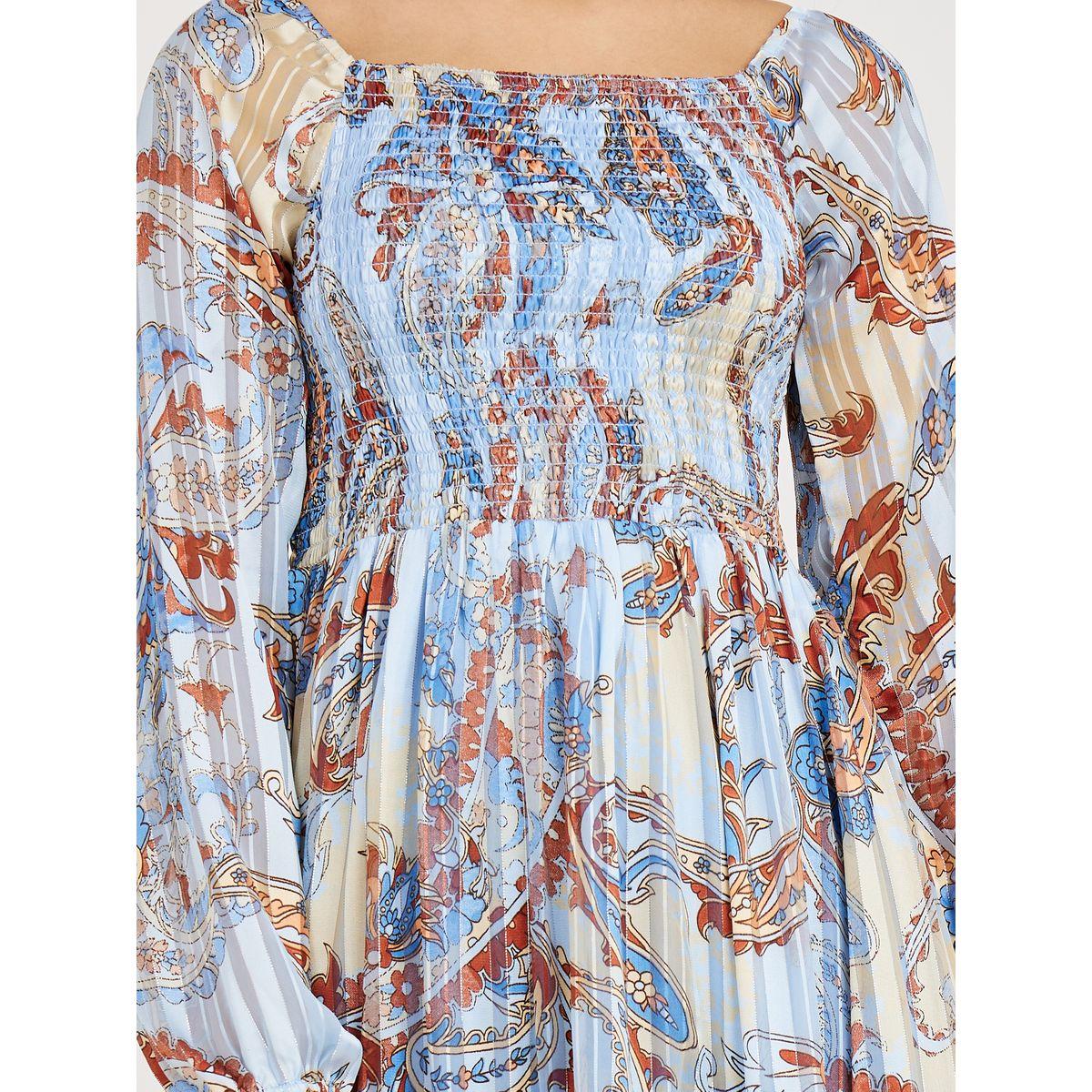 فستان طويل باكمام طويلة وكشكش-women-clothing-dresses-image-4
