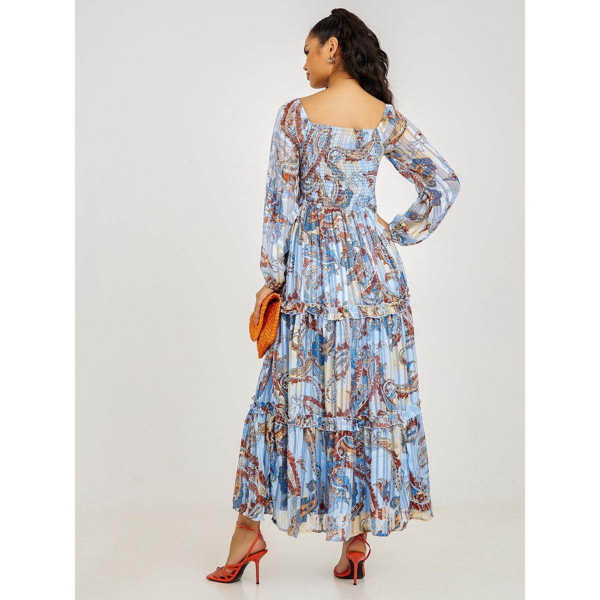 فستان طويل باكمام طويلة وكشكش-women-clothing-dresses-image-5