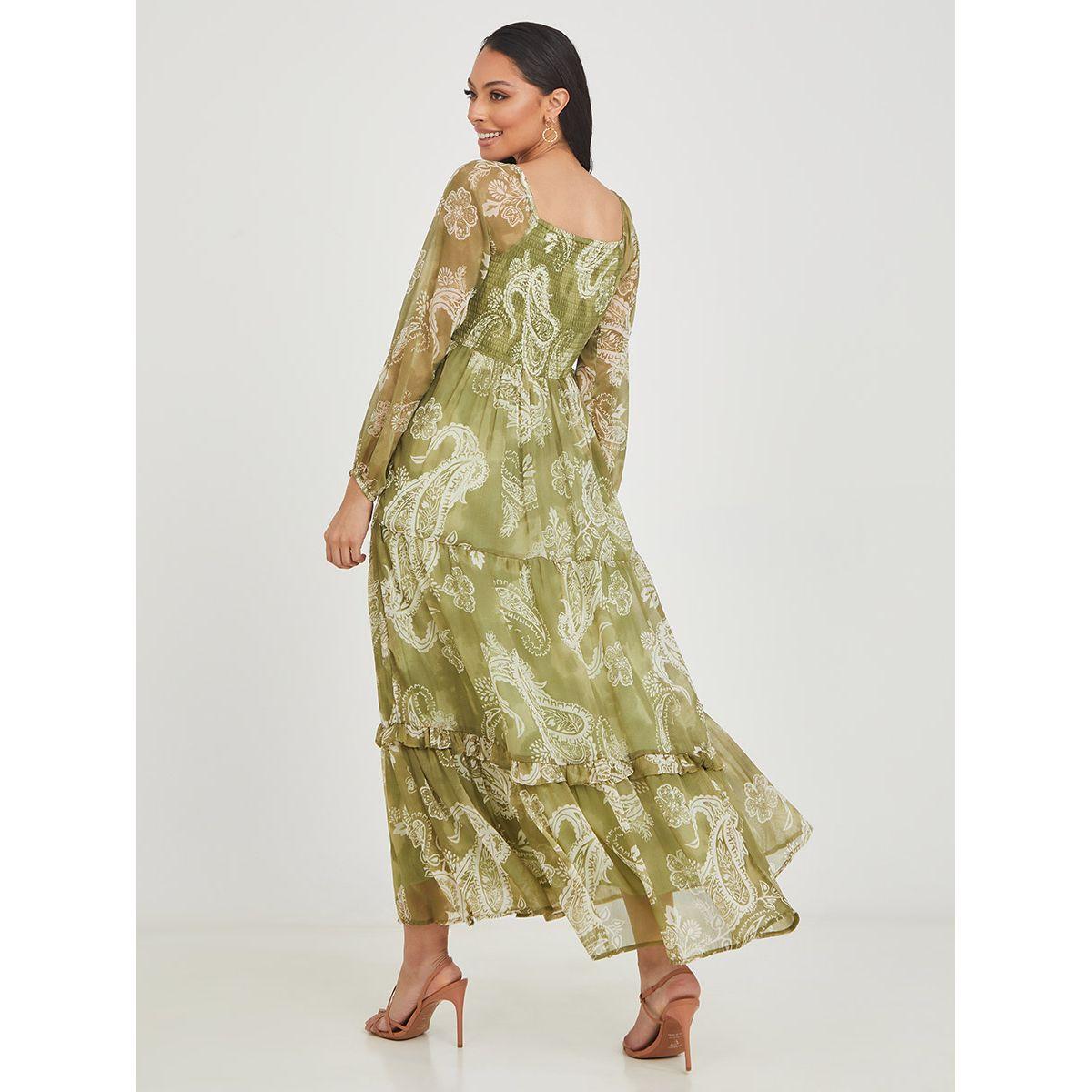Styli Sheer Long Sleeves Paisley Print A-Line Maxi Dress-women-clothing-dresses-image-4