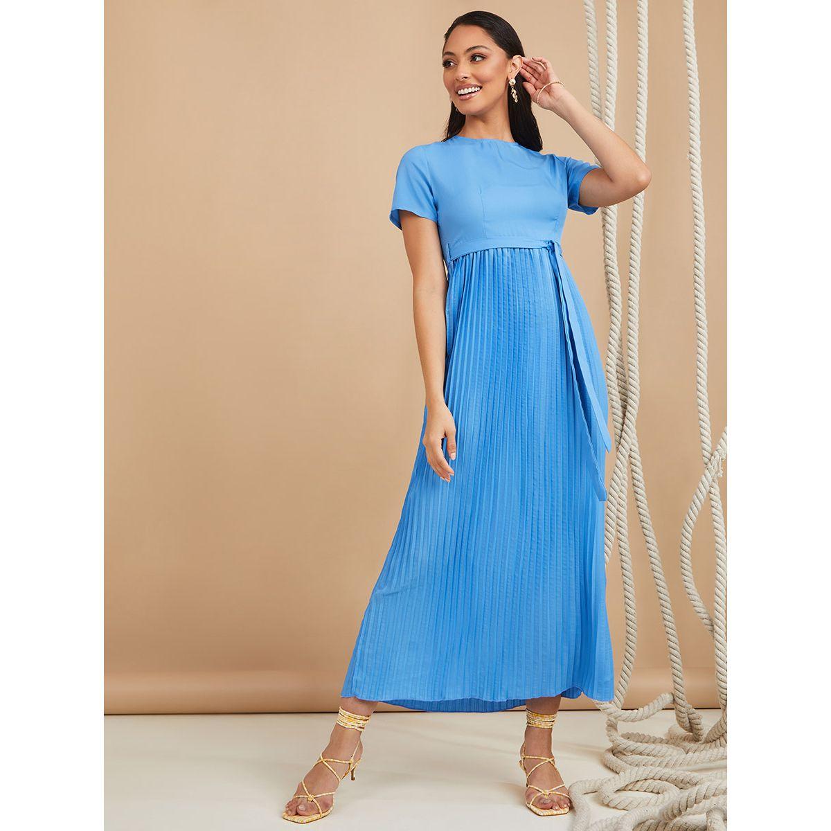 فستان طويل باكمام قصيرة من ستايلي-women-clothing-dresses-image-1