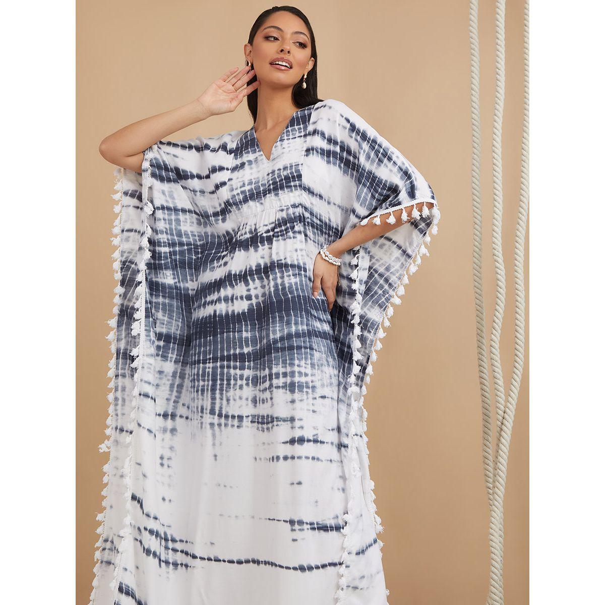 فستان طويل مزين بشراشيب من ستايلي-women-clothing-dresses-image-2