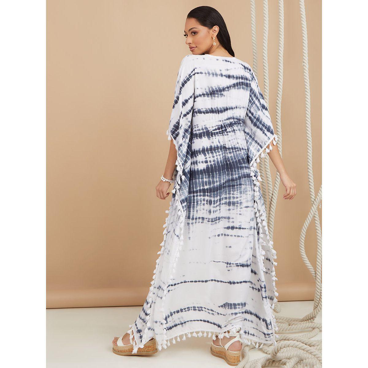 فستان طويل مزين بشراشيب من ستايلي-women-clothing-dresses-image-4