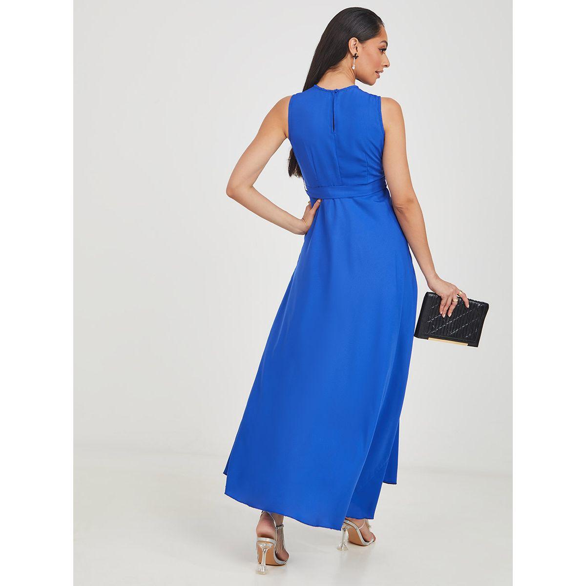 Styli Sleeveless A-Line Maxi Dress with Belt-women-clothing-dresses-image-4