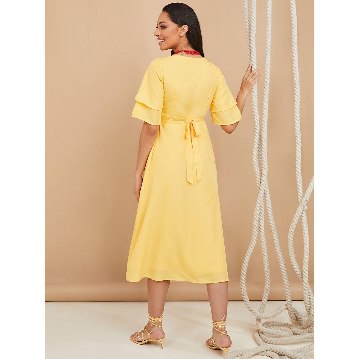 فستان ميدي بنمط لف من ستايلي-women-clothing-dresses-image-5