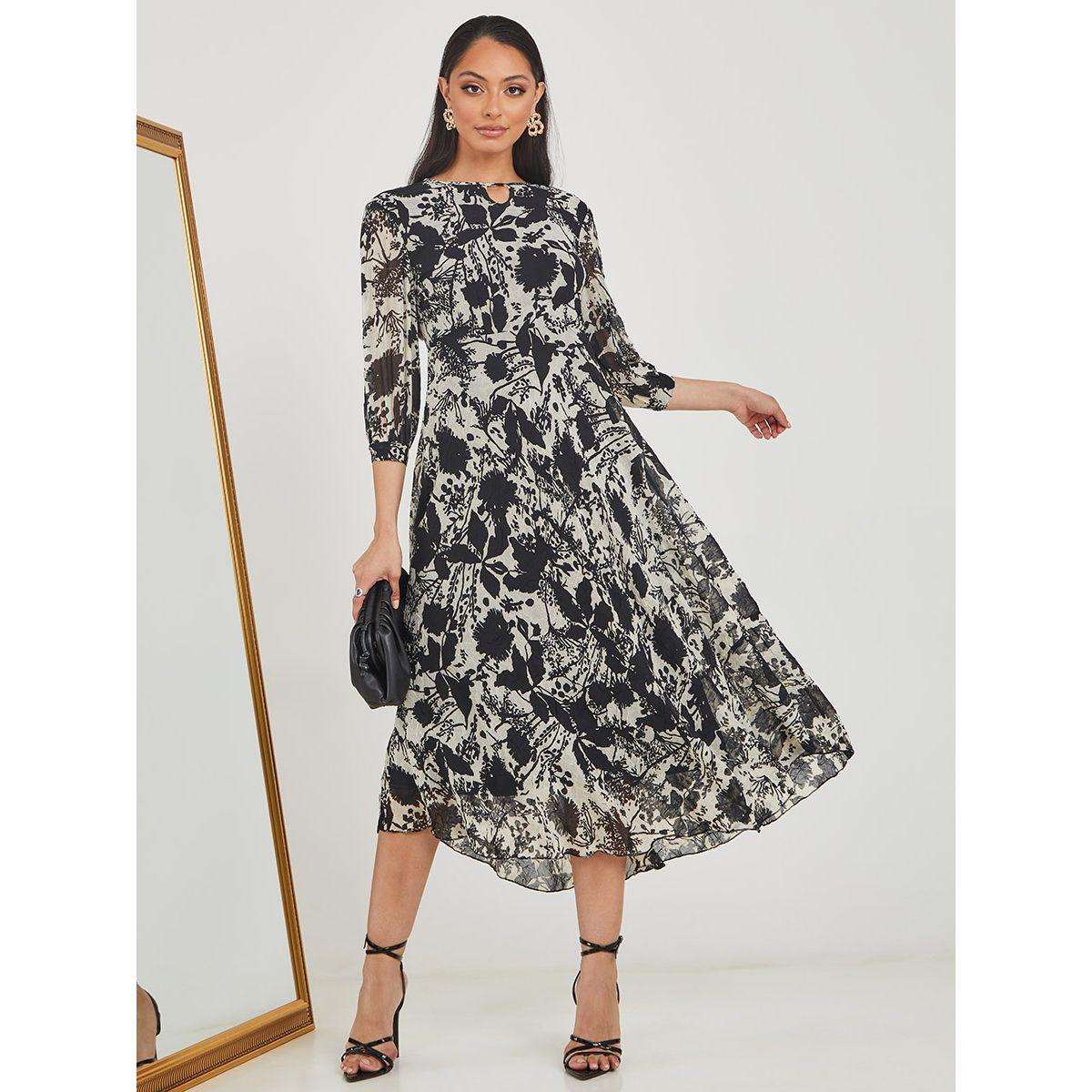 فستان ميدي مطبع بزهور من ستايلي-women-clothing-dresses-image-1