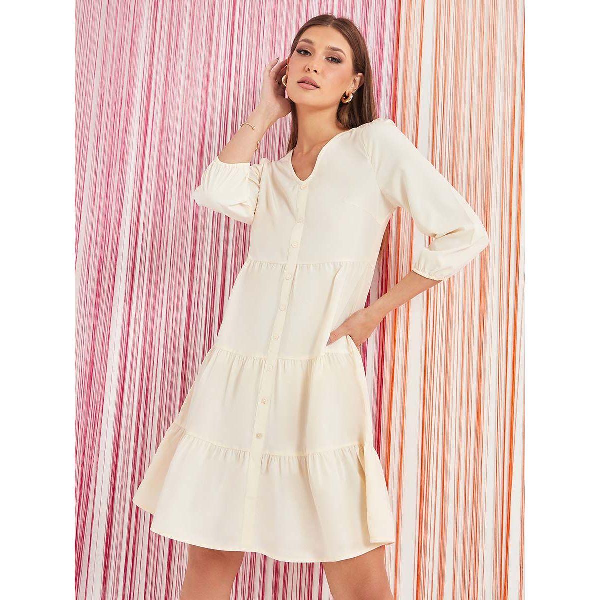 فستان ميدي بكسرات مع ازرار من ستايلي-women-clothing-dresses-image-1