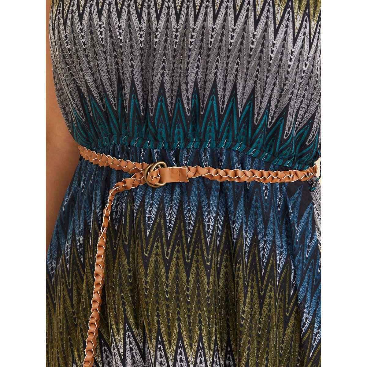Styli Sleeveless Ikat Print A-Line Maxi Dress with Belt-women-clothing-dresses-image-3