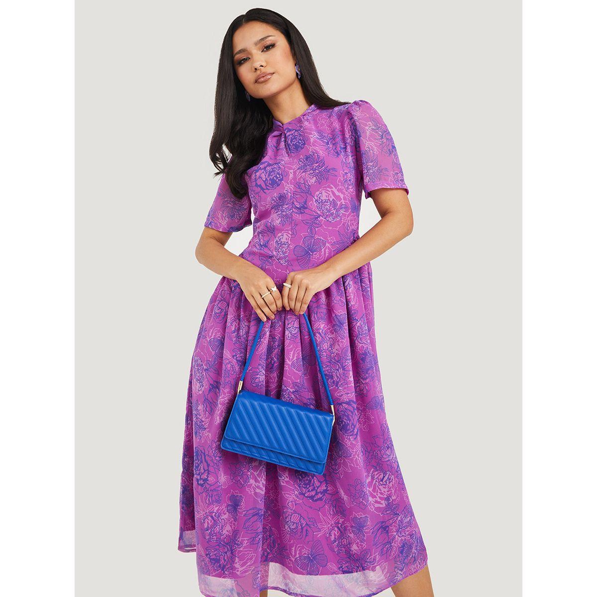 فستان ميدي باكمام قصيرة-women-clothing-dresses-image-3