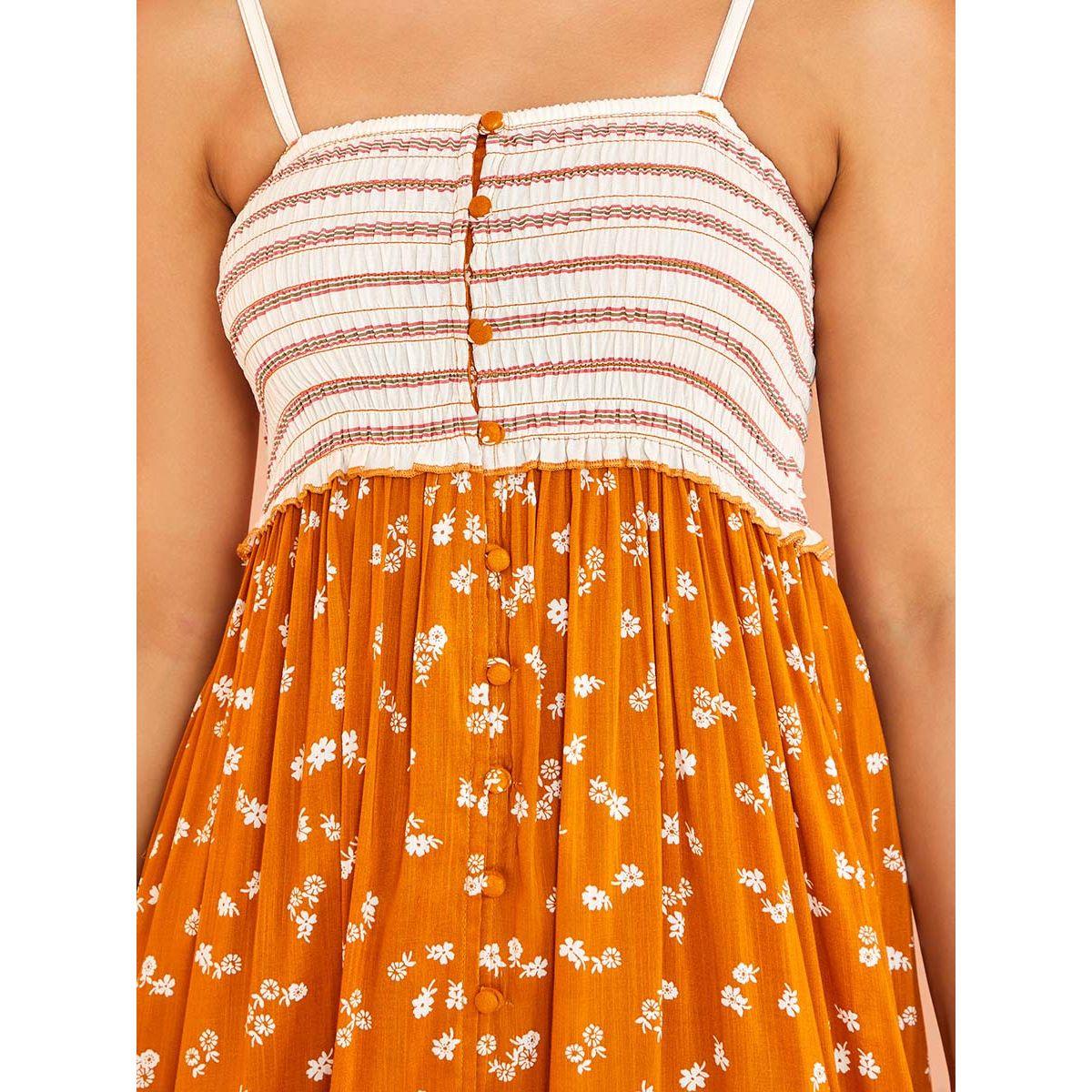 Styli Strappy Neck Stripe Ditsy Print A-Line Maxi Dress-women-clothing-dresses-image-4