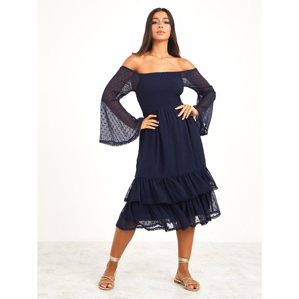 فستان ميدي باكتاف مكشوفة-women-clothing-dresses-image-1