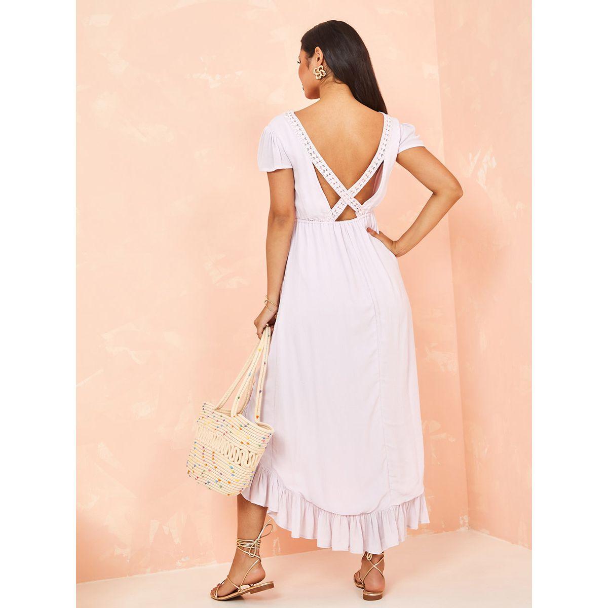 فستان ميدي باكمام كاب وكشكش-women-clothing-dresses-image-5