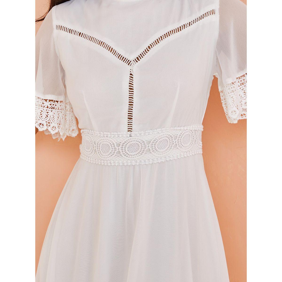 Styli Short Sleeves Crochet Insert A-Line Midi Dress-women-clothing-dresses-image-4