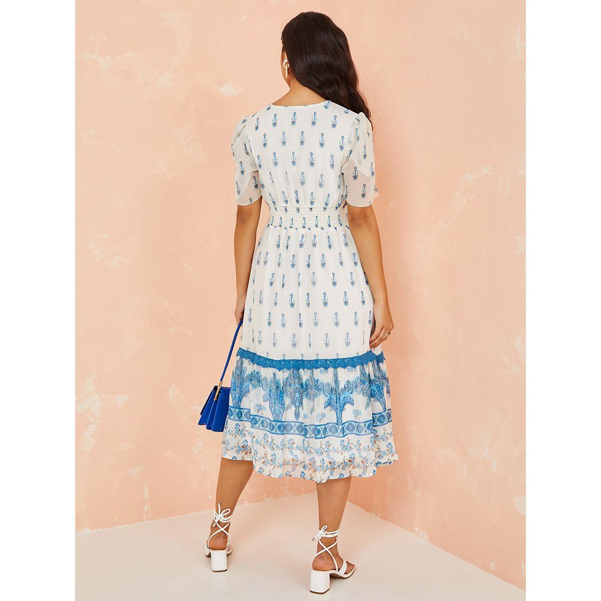 Styli Short Sleeves Bohemian Print A-Line Midi Dress-women-clothing-dresses-image-4